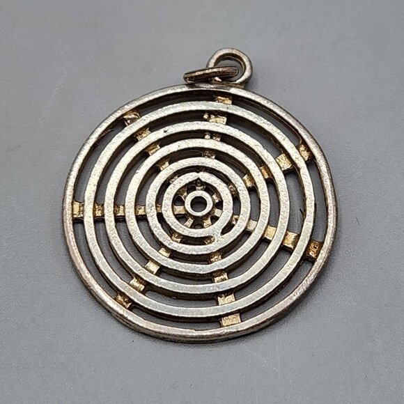 Jewelry - Sterling Silver Concentric Circle Pendant Round 6 Grams